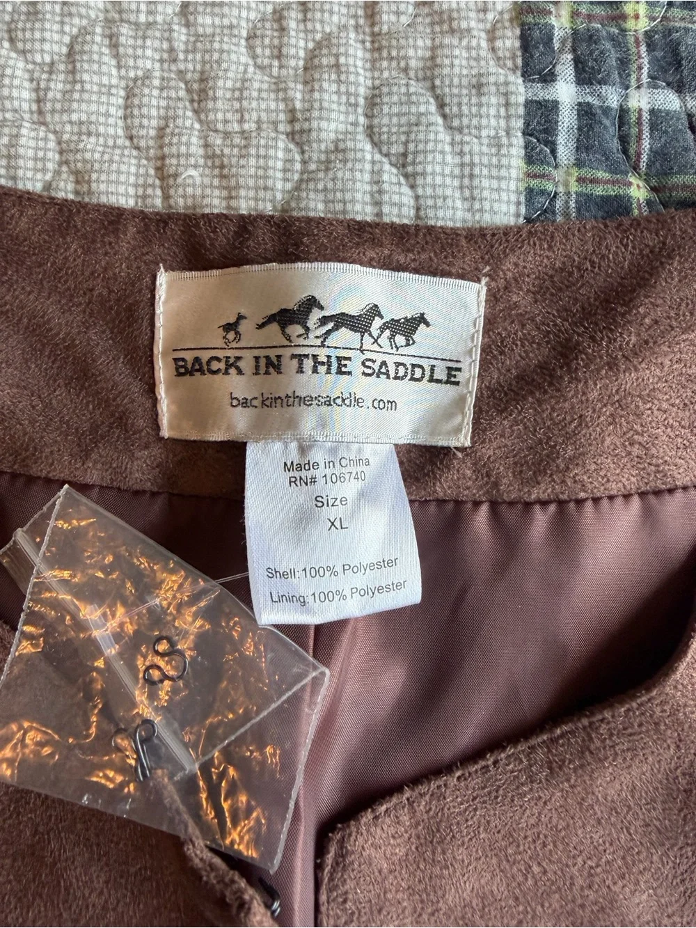 Women’s Back In The Saddle Brown Suede-Look Open Front Blazer